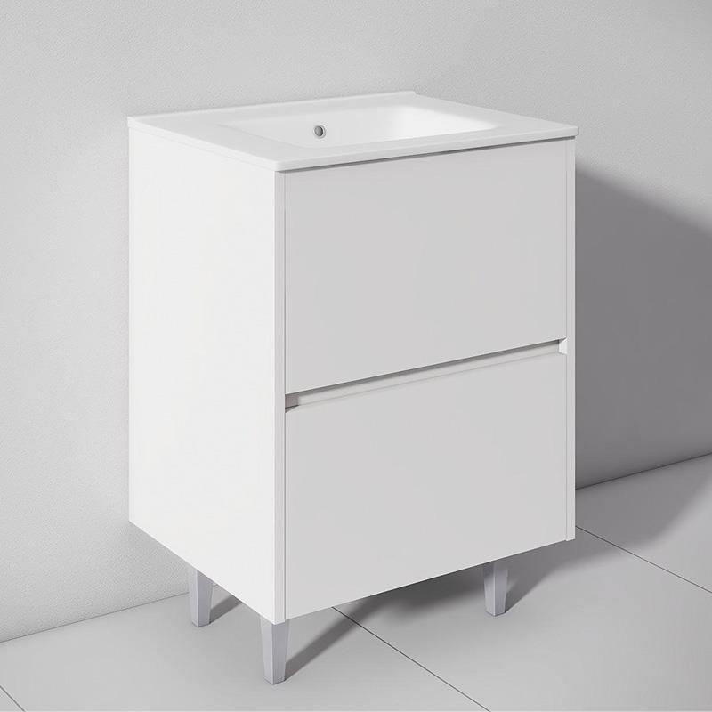MUEBLE BAÑO BLANCO SERIE OPORTO 60X46X85CM BENOTTI BT2245 MUEBLES DE BAÑOS CON LAVAMANOS MUEBLE DE BAÑO CON LAVAMANO MUEBLES DE PIE MUEBLES BAÑO CON PIE
