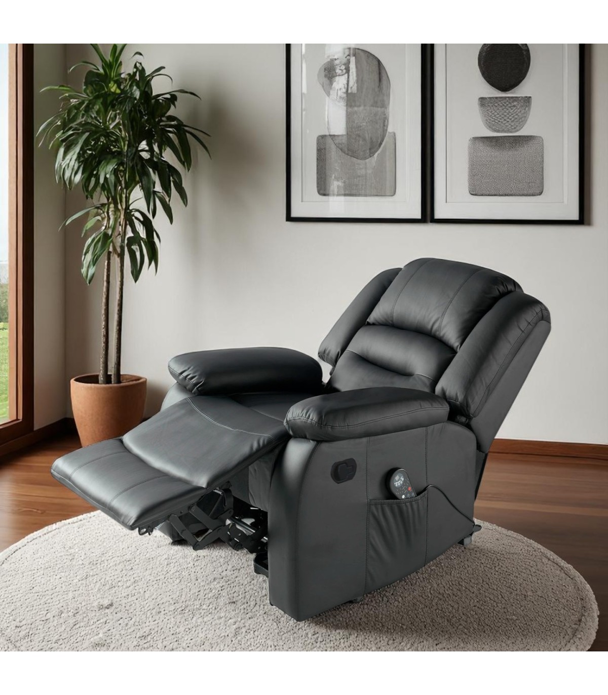 SILLON MAXIMUM PLUS LEVANTAPERSONA Y MASAJE USB RECLINABLE CALOR LUMBAR NEGRO ECO-DE ECO-8198UP - Imagen 8