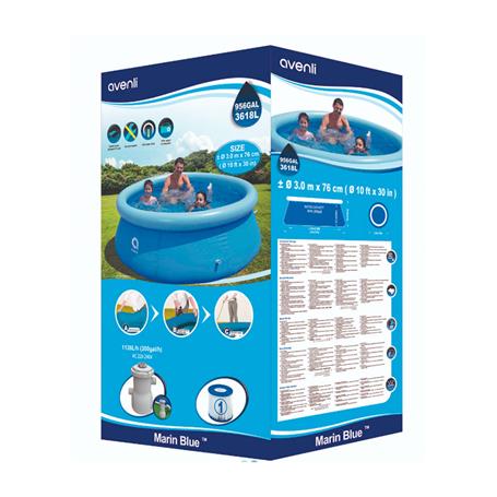 PISCINA HINCHABLE REDONDA DE PVC 300X76CM CON FILTRO DE CARTUCHO AVENLI 17793EU - Imagen 5