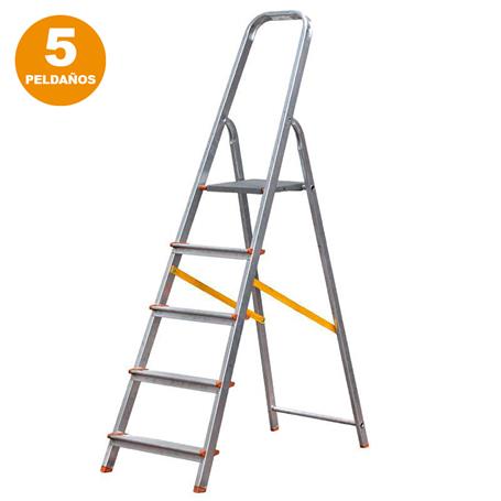 Escalera de aluminio plegable PLANA HOMELUX-5 Peldaños 163cm