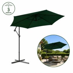 SOMBRILLA PARASOL COLGANTE VERDE 3 METROS DONNA GARDEN DG1004