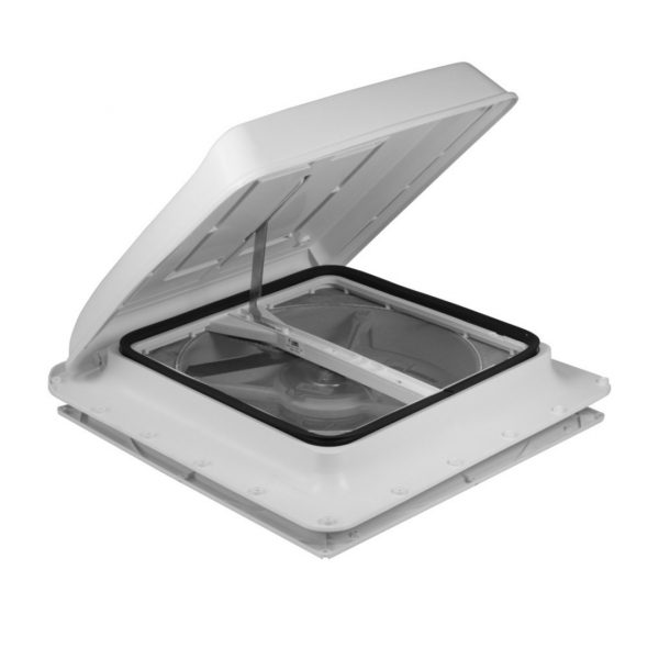 CLARABOYA TURBO VENTILADOR Y TERMOSTATO 160 BLANCA 40X40CM FIAMMA 36187 CLARABOYAS CAMPER CAMPING ACCESORIOS FURGONES CARAVANAS