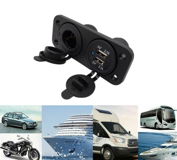 TOMA DE CORRIENTE CARGADOR USB DUAL 12V TOMADUAL12V - Imagen 4
