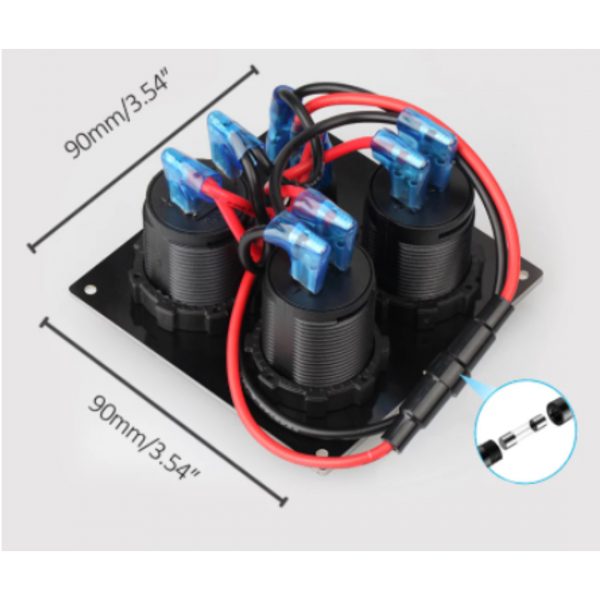 VOLTIMETRO CON ENCHUFE USB DUAL Y TOMA MECHERO 12V VOLTIMETRO12V - Imagen 2