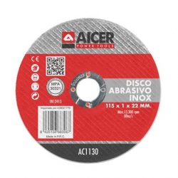 DISCO ABRASIVO INOX 115X1X22MM AICER AC1130 DISCOS ABRASIVOS PARA RADIAL DISCOS PARA RADIALES