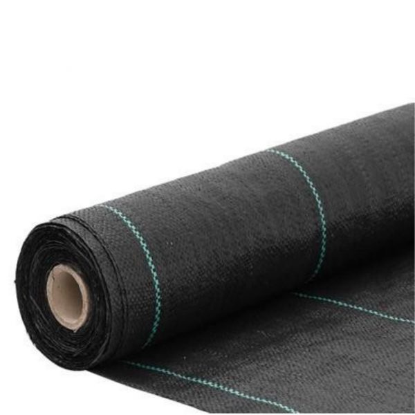MALLA ANTIHIERBAS 2X100M NEGRO/VERDE BRIXO 311122