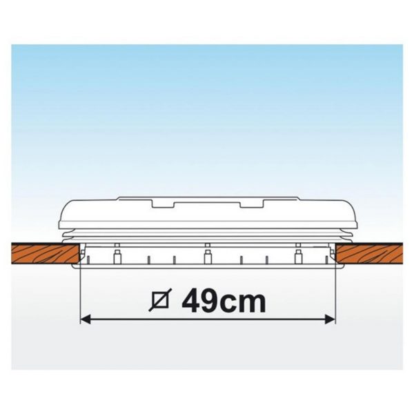 CLARABOYA VENT 50 BLANCA 50X50CM FIAMMA 170212 - Imagen 3