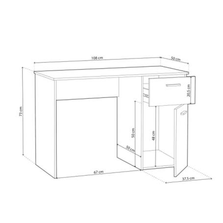 Mesa de escritorio Gala 1 puerta+1 cajón blanco artik 75x108x50 cm
