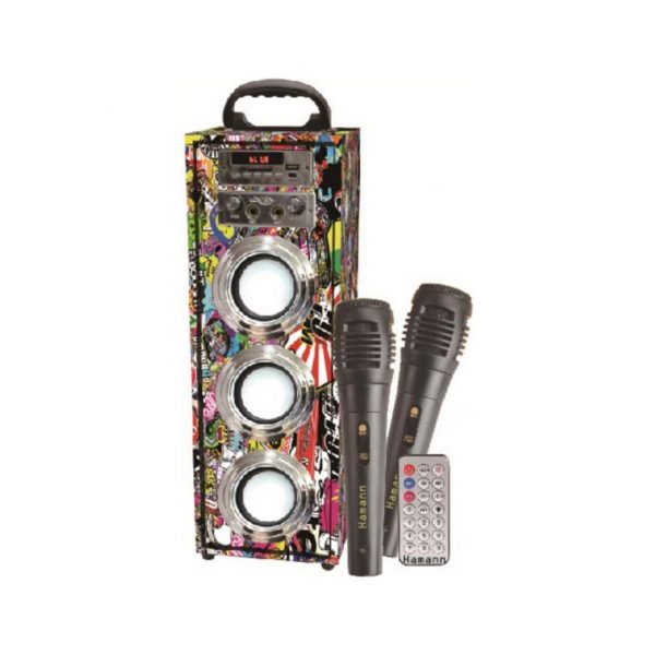 ALTAVOZ KARAOKE CON MICROFONO BLUETOOTH HAMANN SPK3038BTGF ALTAVOZ DE GRAN POTENCIA ALTAVOCES DE GRAN POTENCIA PARA NIÑO NIÑAS