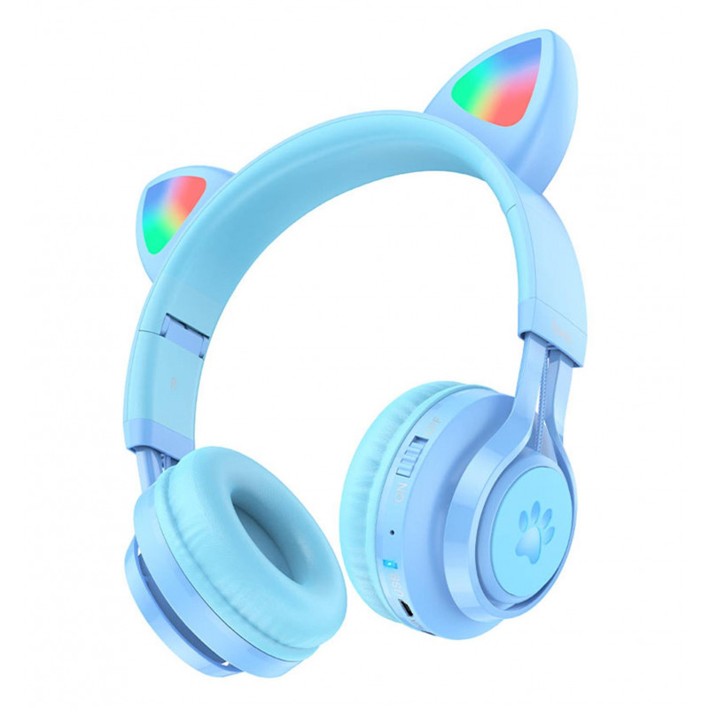 AURICULAR INALAMBRICO BLUETOOTH PARA NIÑOS CAT EAR AZUL W39 HOCO 4010102074 AURICULAR INALAMBRICO AURICULARES INALAMBRICOS AURICULAR POR BLUETOOTH AURICULARES POR BLUETOOTH