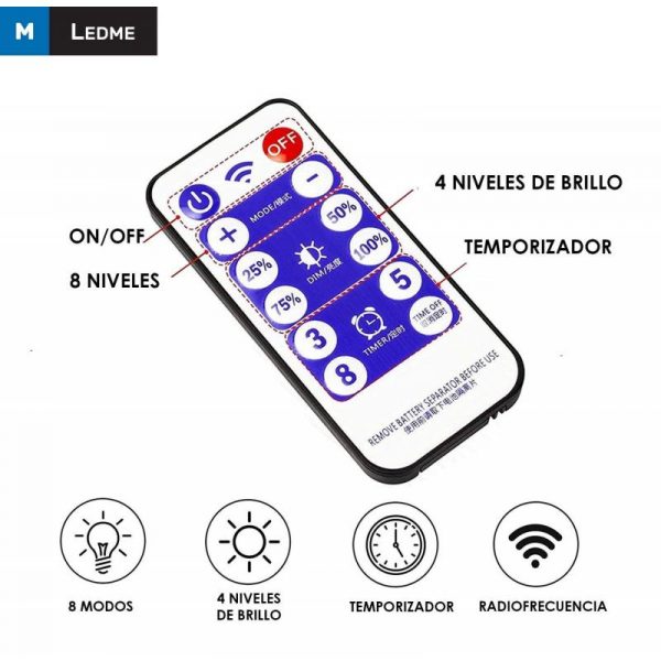 TIRA LED RGB 5M CON PLACA SOLAR LEDME LM2425 - Imagen 2