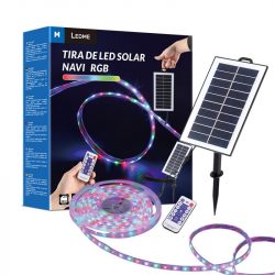 TIRA LED RGB 5M CON PLACA SOLAR LEDME LM2425
