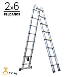 ESCALERA TELESCOPICA ALUMINIO 2X6 PELDAÑOS AIRMEC AM131307