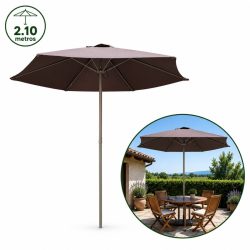 SOMBRILLA PARASOL ACERO MARRON 2.10 METROS DONNA GARDEN DG1325