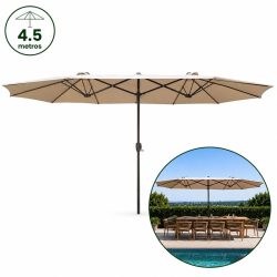 SOMBRILLA PARASOL ALUMINIO DOBLE BEIGE DONNA GARDEN DG1329
