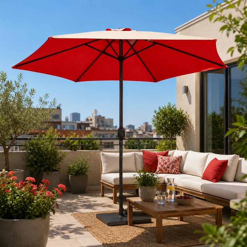 SOMBRILLA PARASOL ALUMINIO TERRACOTA 3 METROS DONNA GARDEN DG1328 - Imagen 6