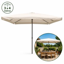 SOMBRILLA PARASOL BEIGE 3X4 METROS DONNA GARDEN DG1330