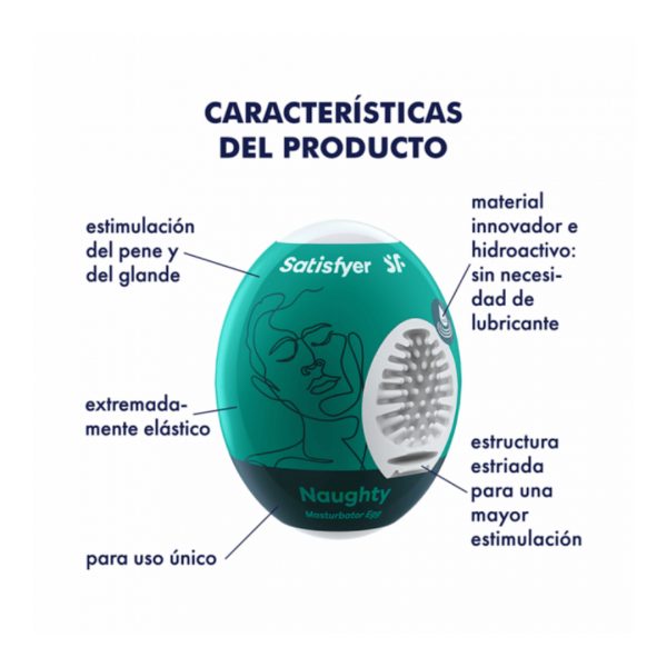 HUEVO MASTURBADOR NAUGHTY HYDRO ACTIVE SATISFYER 4061504010021 - Imagen 3