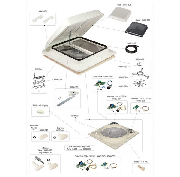 CLARABOYA TURBO-VENT 40 CRYSTAL FIAMMA 170241 - Imagen 3