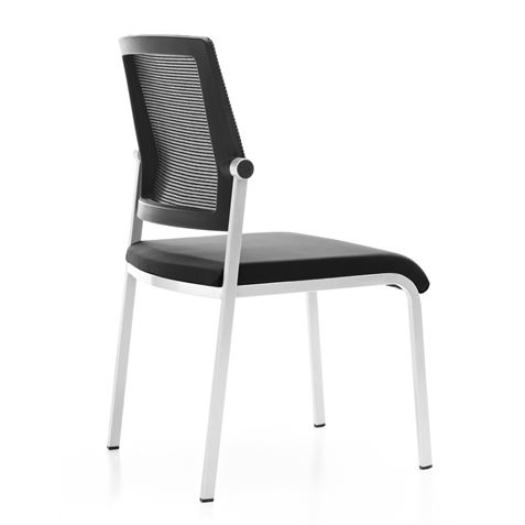 Lote 4 sillas confidente GARI, diseño nórdico, color blanco 