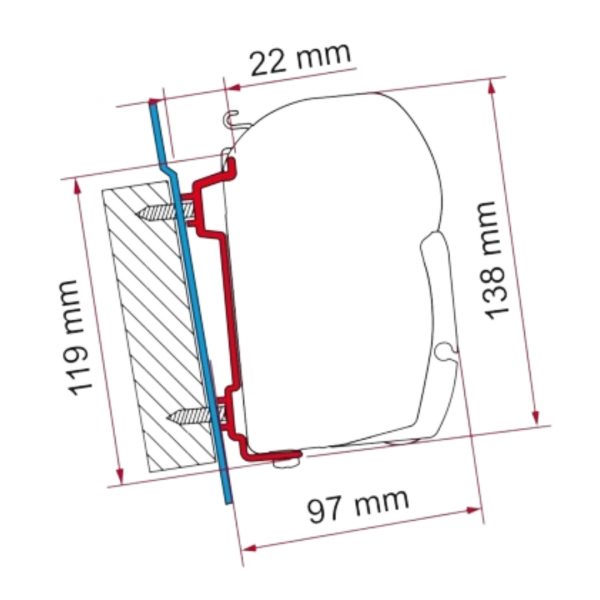 KIT DE ANCLAJES F45 FORD TRANSIT H2 / H3 98655-741 FIAMMA 250557