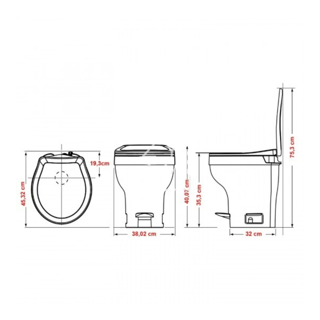 INODORO FIJO WC AQUA MAGIC V BAJO THETFORD 200356 - Imagen 5