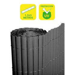 CAÑIZO PLASTICO DOBLE CARA 1.5X3 METROS GRIS OSCURO SUNGARDEN SG0041