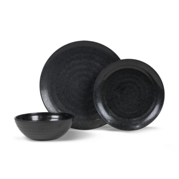JUEGO DE VAJILLA DE MELAMINA 12 PIEZAS EBONY 102250