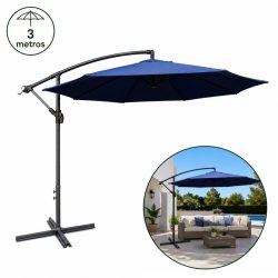SOMBRILLA PARASOL COLGANTE AZUL 3 METROS DONNA GARDEN DG1377