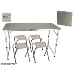 MESA PLEGABLE + 4 SILLAS 120X60X70CM CAMPING 10006751