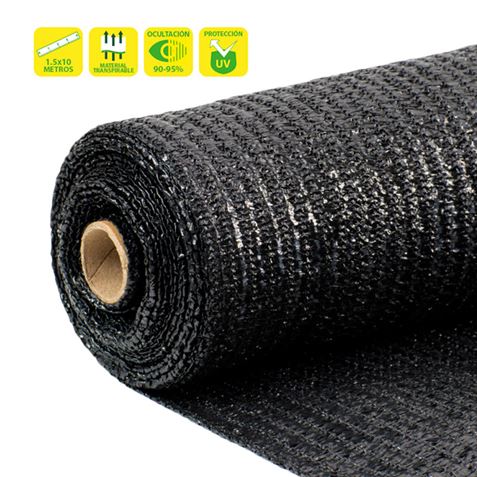 MALLA DE SOMBREO NEGRA 1.5X10M SUNGARDEN SG0069 MALLAS DE SOMBREOS OCULTACION ARTIFICIAL OCULTACIONES ARTIFICIALES