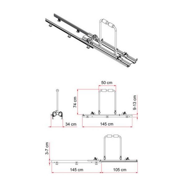 CARRY-BIKE GARAGE CARAVANA SLIDE PRO BIKE FIAMMA 270602 - Imagen 2