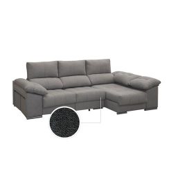SOFA CHAISE LONGUE 3P + CHAISE TAP. ORION GRIS OSCURO YAGO