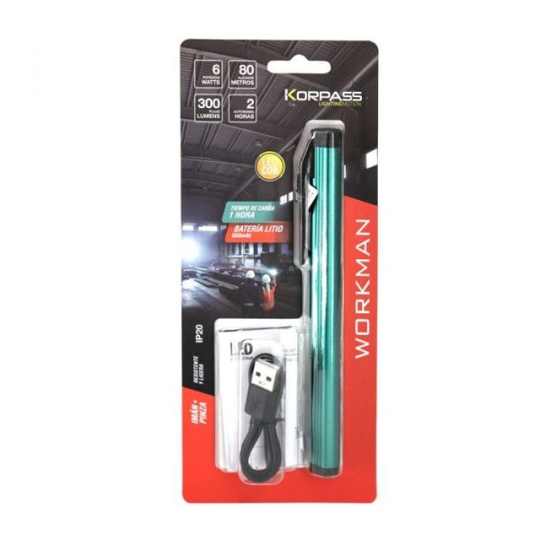 LINTERNA LED BOLIGRAFO RECARGABLE 6W KORPASS 26067 - Imagen 4