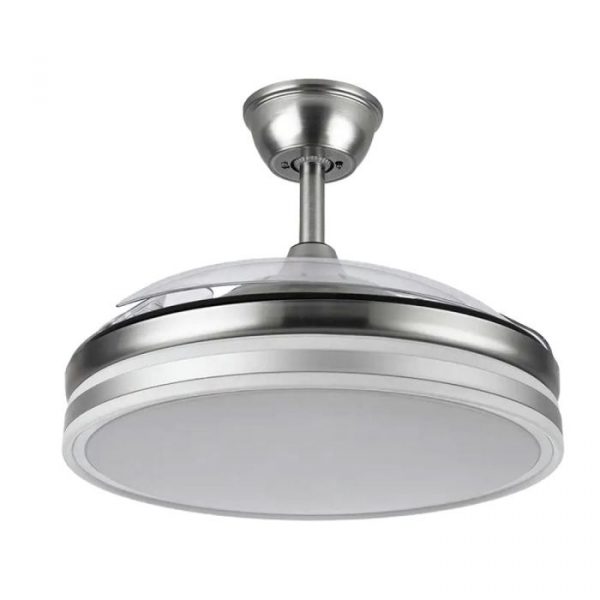 VENTILADOR DE TECHO DC CROMADO LUZ LED 4 ASPAS RETRACTIL KÜKEN 34811 - Imagen 2