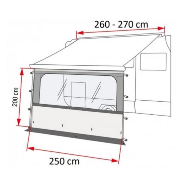 CIERRE FRONTAL BLOCKER PRO 260 VAN F35/F45/F40 FIAMMA 250120 - Imagen 3