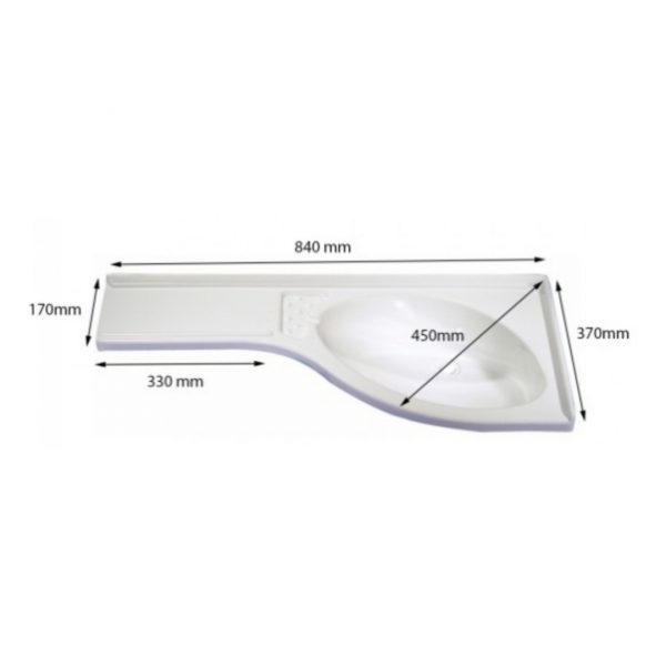 LAVABO L 84X38CM BLANCO IZQUIERDA 202357 - Imagen 2