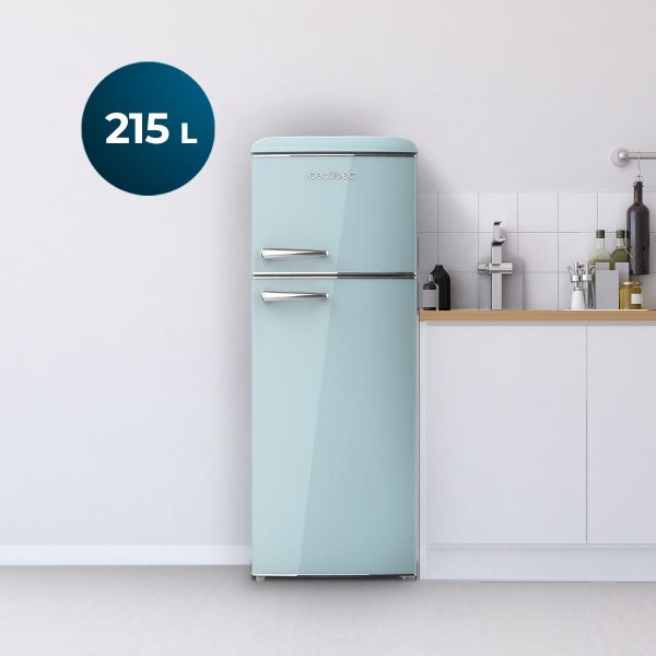 FRIGORIFICO RETRO DOS PUERTAS 215L BOLERO COOLMARKET BLUE CECOTEC 02754 - Imagen 3