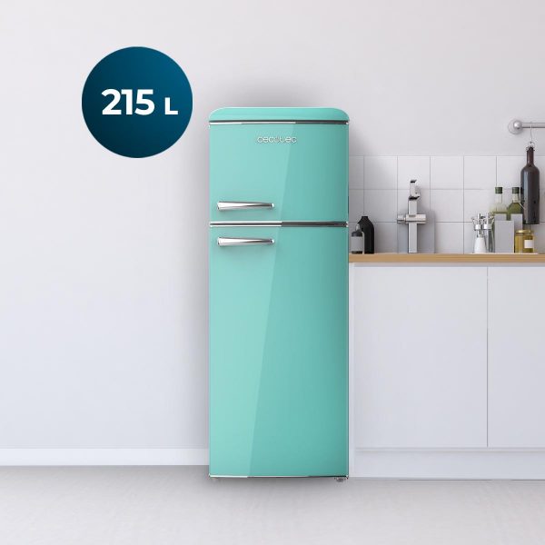 FRIGORIFICO RETRO DOS PUERTAS 215L BOLERO COOLMARKET GREEN CECOTEC 02755 - Imagen 2