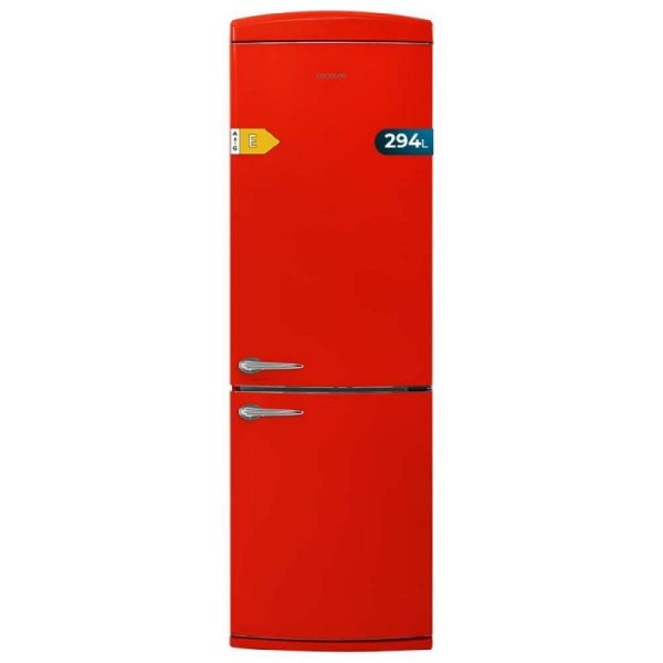 FRIGORIFICO RETRO COMBI NO FROST 294L DOS PUERTAS ROJO CECOTEC 02727
