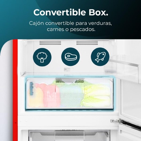 FRIGORIFICO RETRO COMBI NO FROST 294L ROJO CECOTEC 02727 - Imagen 4