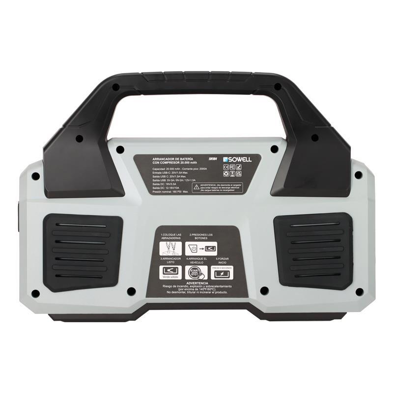 ARRANCADOR BATERIAS CON COMPRESOR 20.000MAH SOWELL SW1184 - Imagen 3
