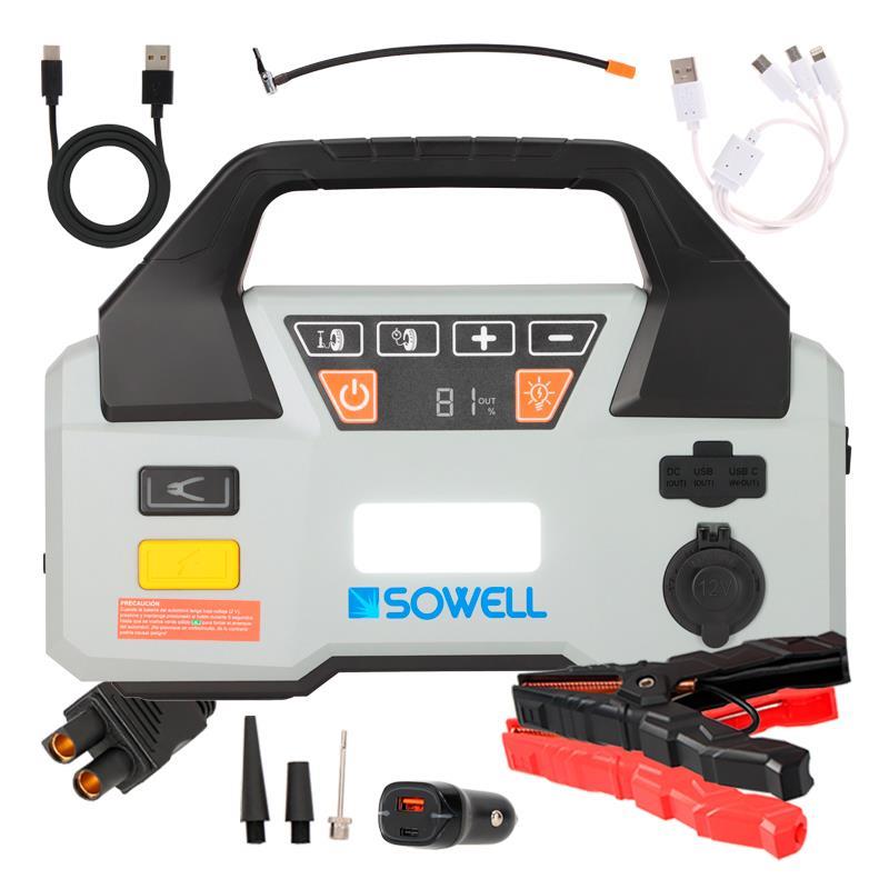 ARRANCADOR BATERIAS CON COMPRESOR 20.000MAH SOWELL SW1184 - Imagen 7