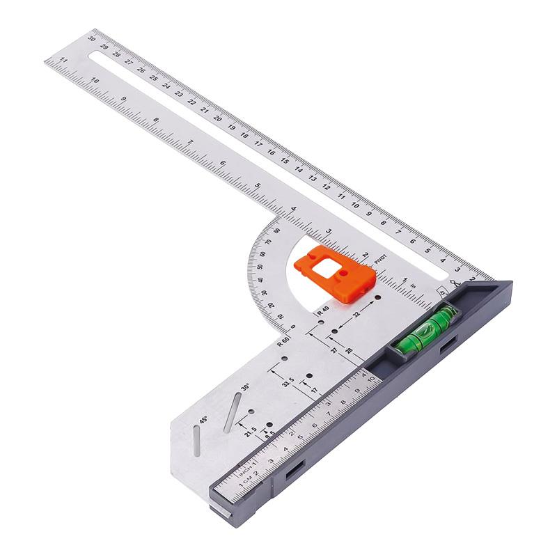 ESCUADRA COMBINADA CON NIVEL 300MM PAMACON PM1704 ESCUADRAS COMBINADAS