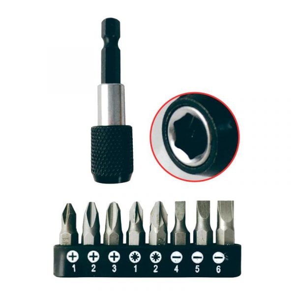 JUEGO ADAPTOR Y PUNTAS 9PCS PAMACON PM1674