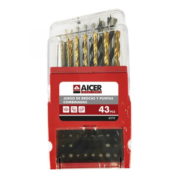 JUEGO BROCAS - PUNTAS COMBINADAS 43PCS AICER AC1713