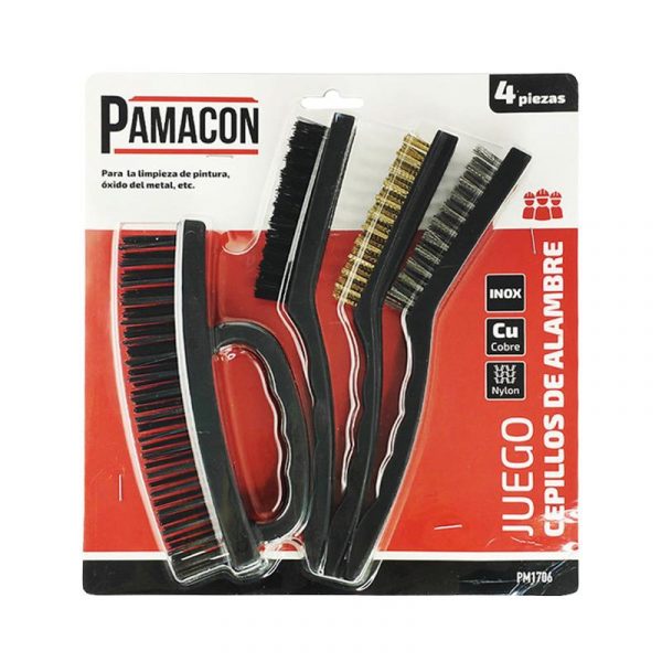 JUEGO CEPILLO ALAMBRE 4PCS PAMACON PM1706 - Imagen 2