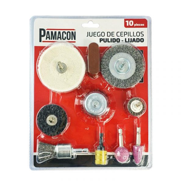 JUEGO CEPILLO PULIDO-LIJADO 10PCS PAMACON PM1705 - Imagen 2