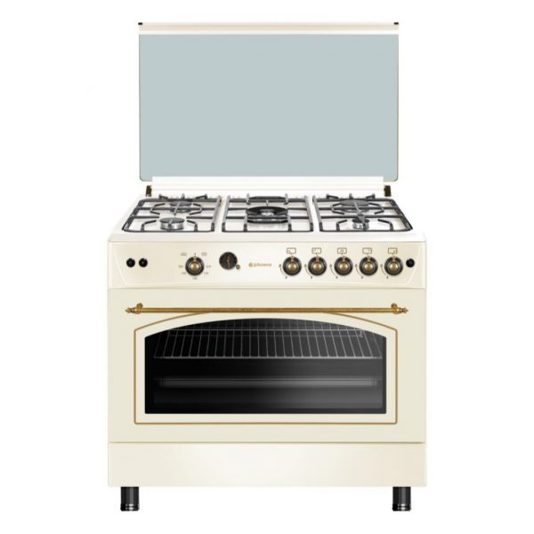 COCINA DE GAS 5 ZONAS 90CM RUSTICA CREMA JOHNSON COCI90BRC