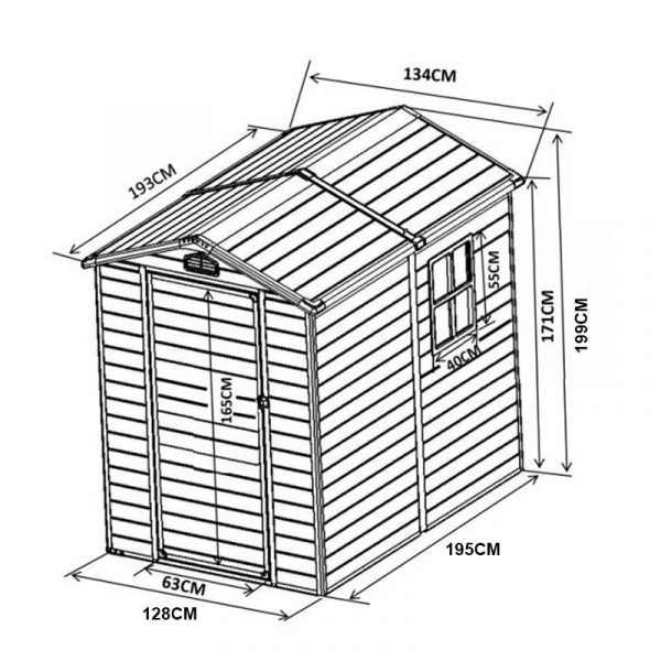 CASETA DE RESINA 195X128X199CM (2.5M2) AIRMEC AM131522 - Imagen 6